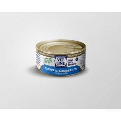 Vet Line Tonno con Gamberetti naturale 70g umido gatto in acqua di cottura
