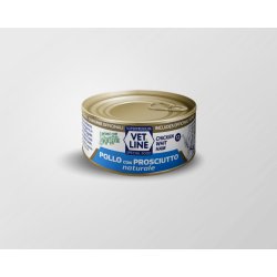 Vet Line Pollo con Prosciutto naturale 70g umido gatto in acqua di cottura