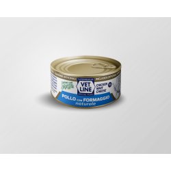 Vet Line Pollo con Formaggio naturale 70g umido gatto in acqua di cottura