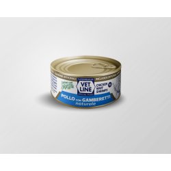 Vet Line Pollo con Gamberetti naturale 70g umido gatto in acqua di cottura