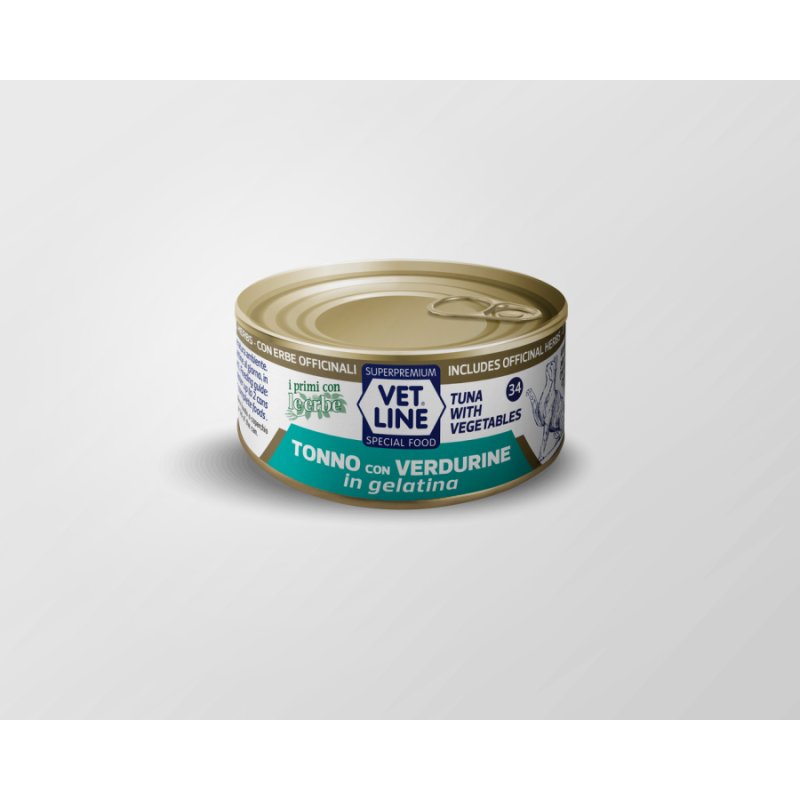 Vet Line Tonno con Verdurine in gelatina 70g umido gatto