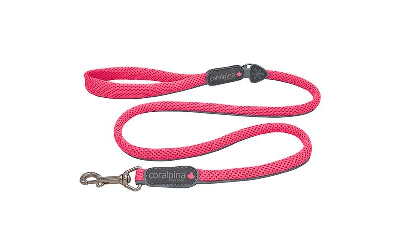 Coralpina Guinzaglio Cinquetorri Softy Line 110cm Rosa Fluo