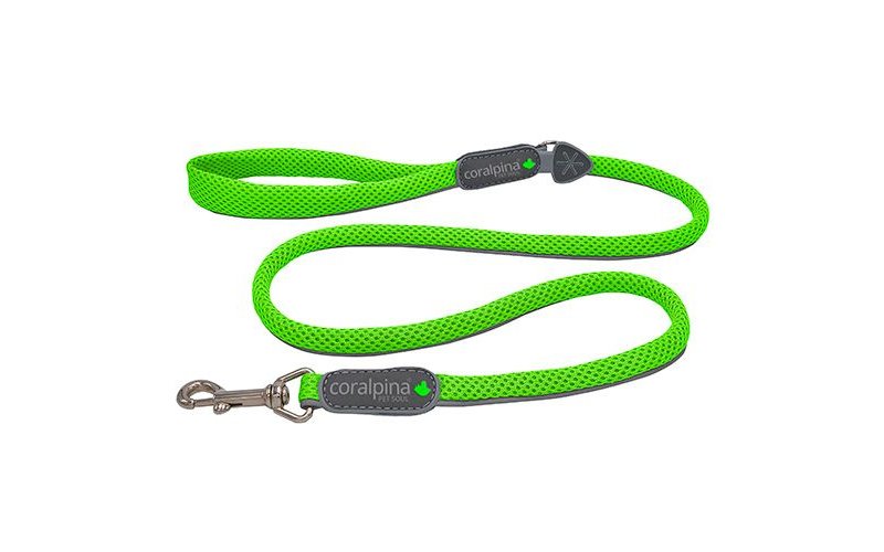 Coralpina Guinzaglio Cinquetorri Softy Line 110cm Verde Fluo