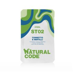 Natural Code Busta ST02 Tonnetto e Mirtilli 70g umido gatti sterilizzati