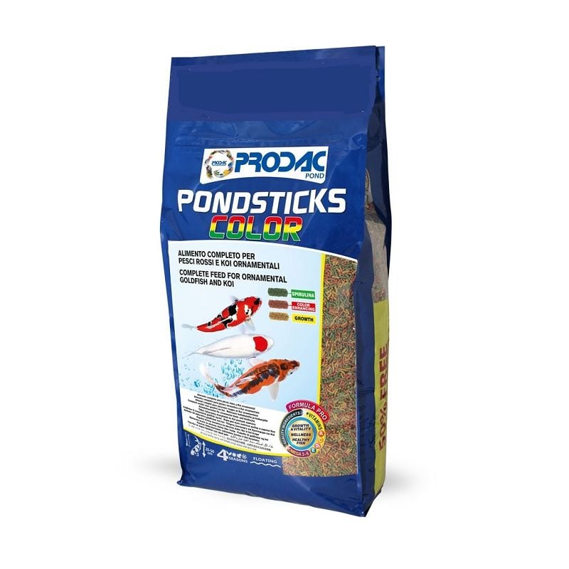Prodac Pondsticks Color 4kg mangime per pesci rossi e carpe koi