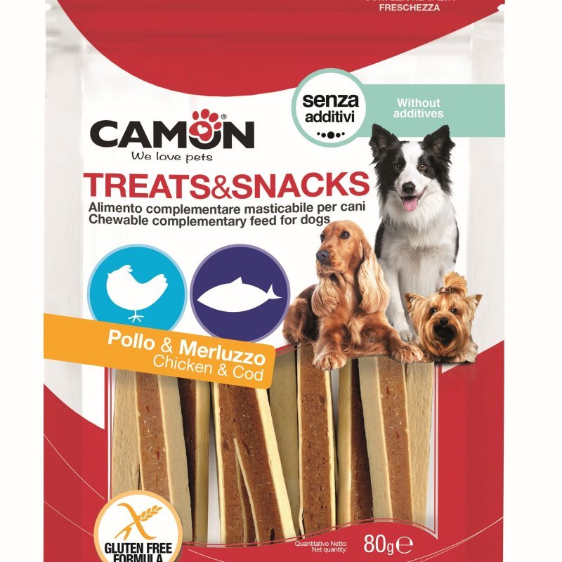 Camon Sandwich di Pollo e Merluzzo 80g snack per cani