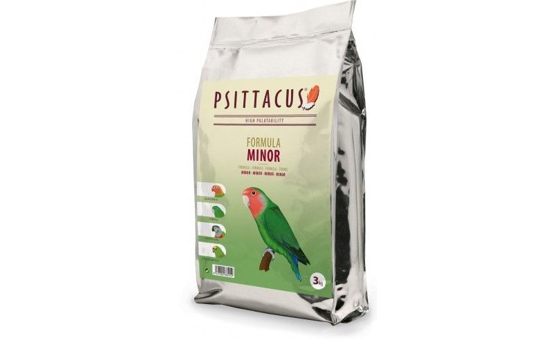 Psittacus Formula Minor 3Kg estruso pappagalli taglia media e piccola
