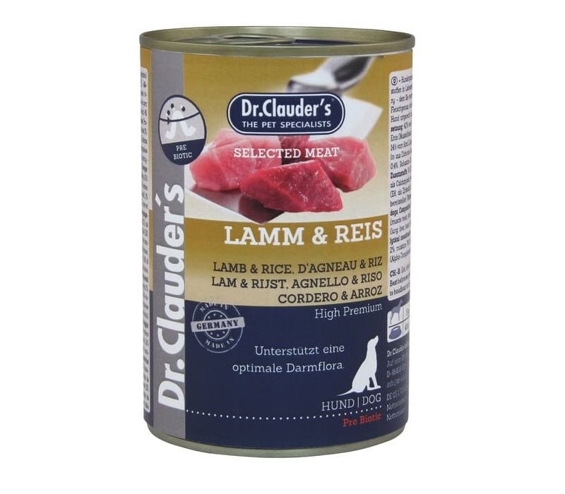 Dr. Clauder's Agnello e Riso 400g Selected Meat umido cane