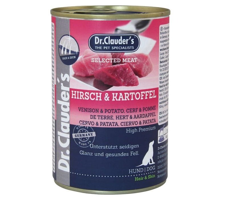 Dr. Clauder's Cervo e Patate 400g Selected Meat umido cane