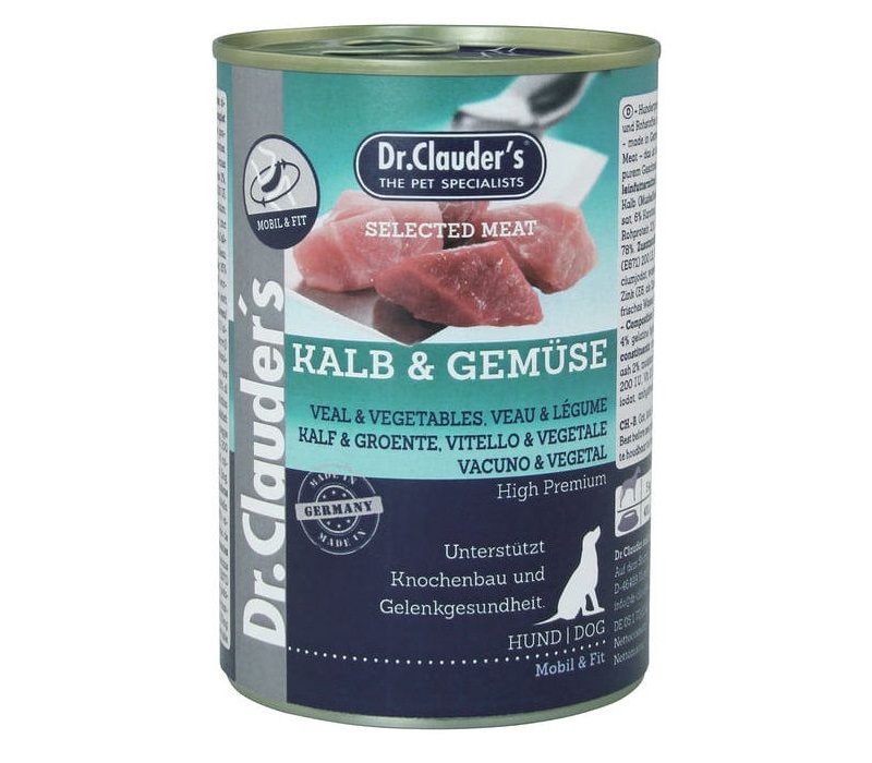 Dr. Clauder's Vitello e Verdure 400g Selected Meat umido cane