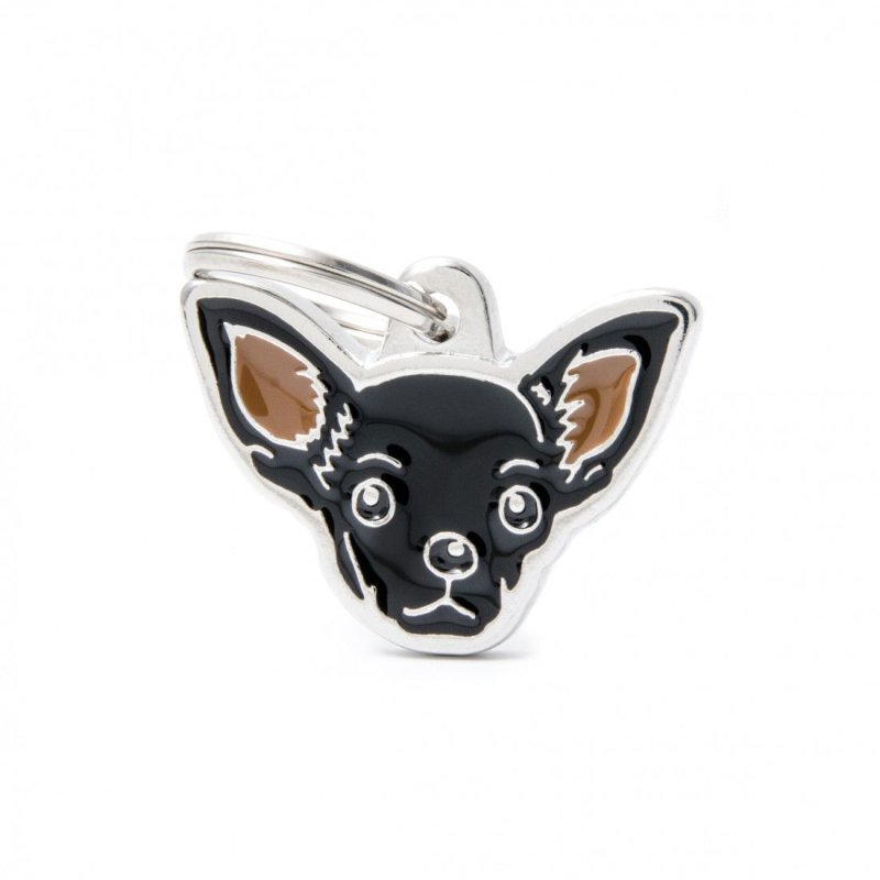 Medaglietta Cane Chihuahua Nero NEW