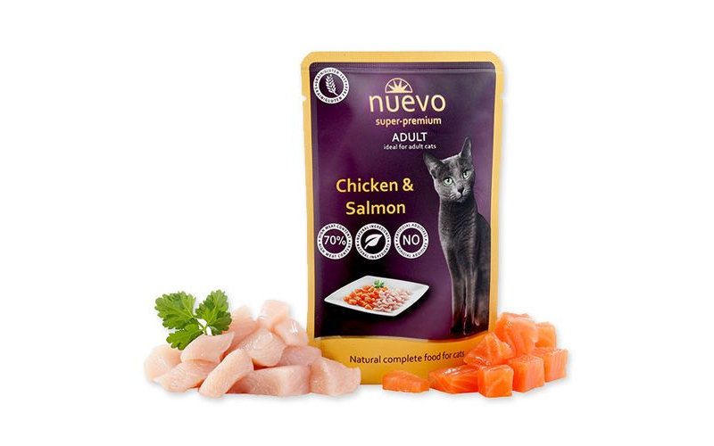 Nuevo Pollo e Salmone 85g umido gatto