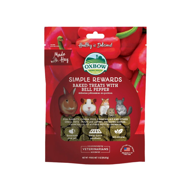 Oxbow Simple Rewards Baked Treats con Peperone Rosso 85g snack per roditori