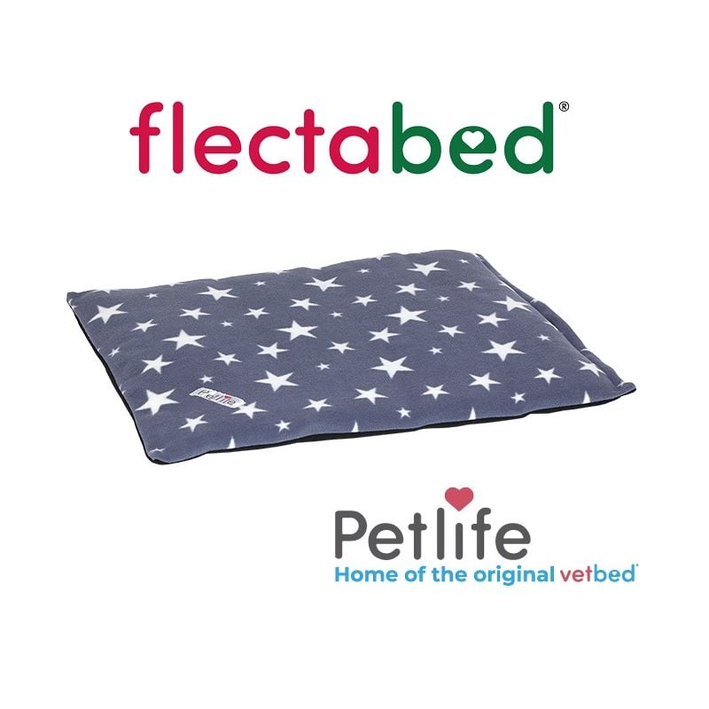 flectabed Grey with White Stars tappetino riscaldante originale inglese by Petlife vetbed