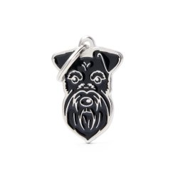 Medaglietta Cane Schnauzer Nero
