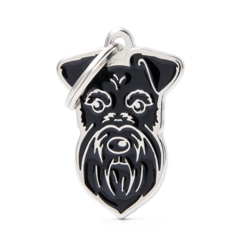 Medaglietta Cane Schnauzer Nero