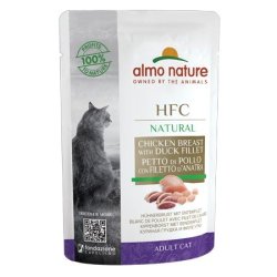 Almo Nature HFC Natural Petto di Pollo e Filetto d'Anatra 55g busta gatto