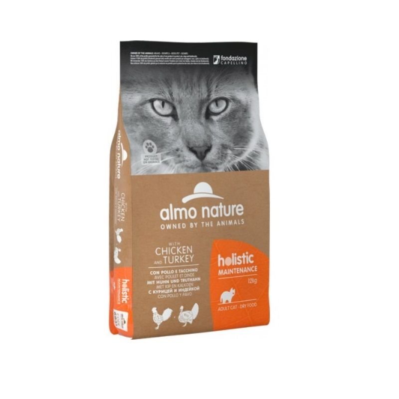 Almo Nature Holistic Maintenance Pollo Tacchino 12kg crocchette gatto