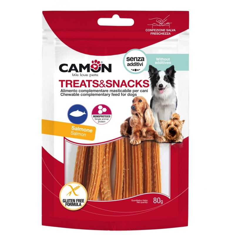 Camon Strips di Salmone a Spirale 80g snack per cane