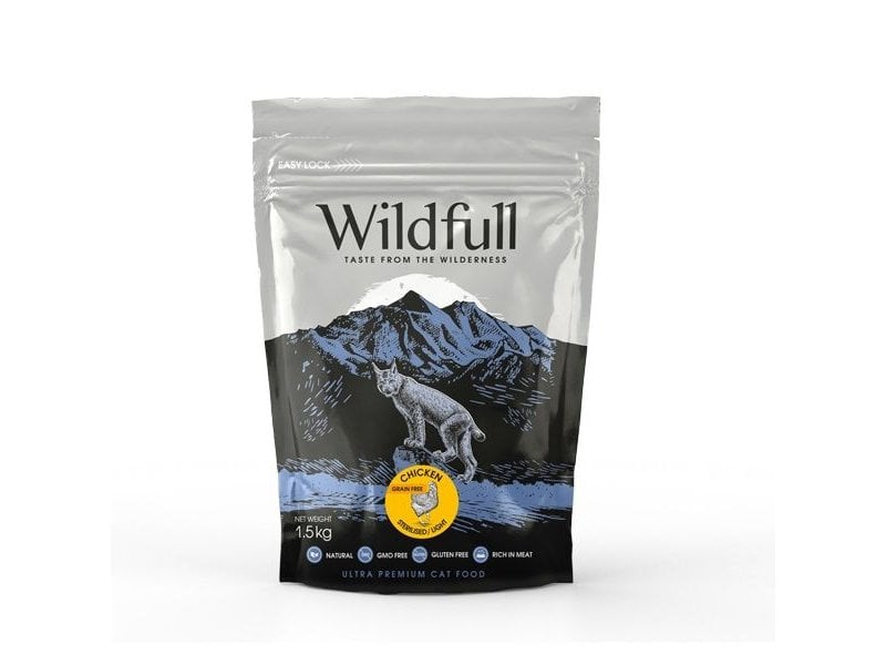 Wildfull Chicken Sterilised crocchette gatto grain free 1,5kg Wildfull Chicken Sterilised crocchette gatto grain free 1,5kg