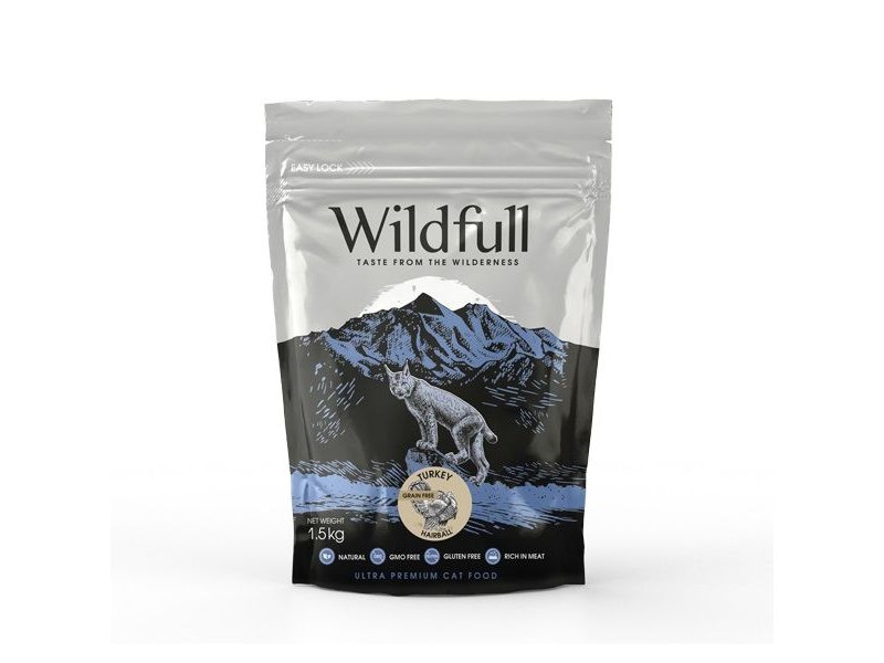 Wildfull Turkey Hairball crocchette gatto grain free 1,5kg
