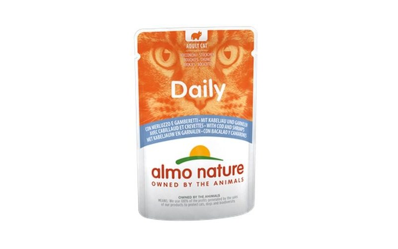 Almo Nature Daily Merluzzo e Gamberetti 70g umido gatto