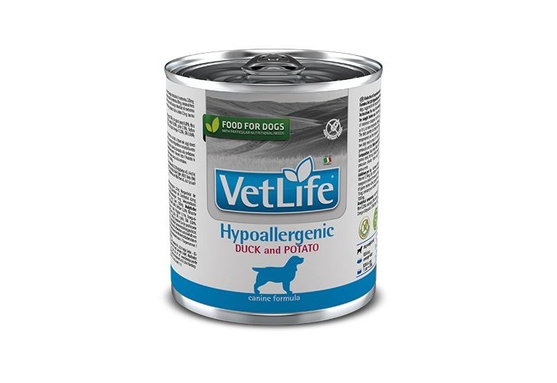 Vet Life Hypoallergenic Duck and Potato 300g umido dietetico cane