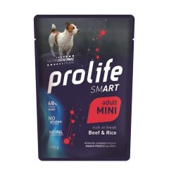 Prolife Adult Mini Manzo e riso 100g umido cane