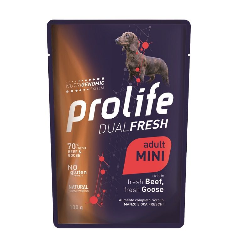 Prolife Adult Mini Manzo e Oca 100g umido cane dual fresh