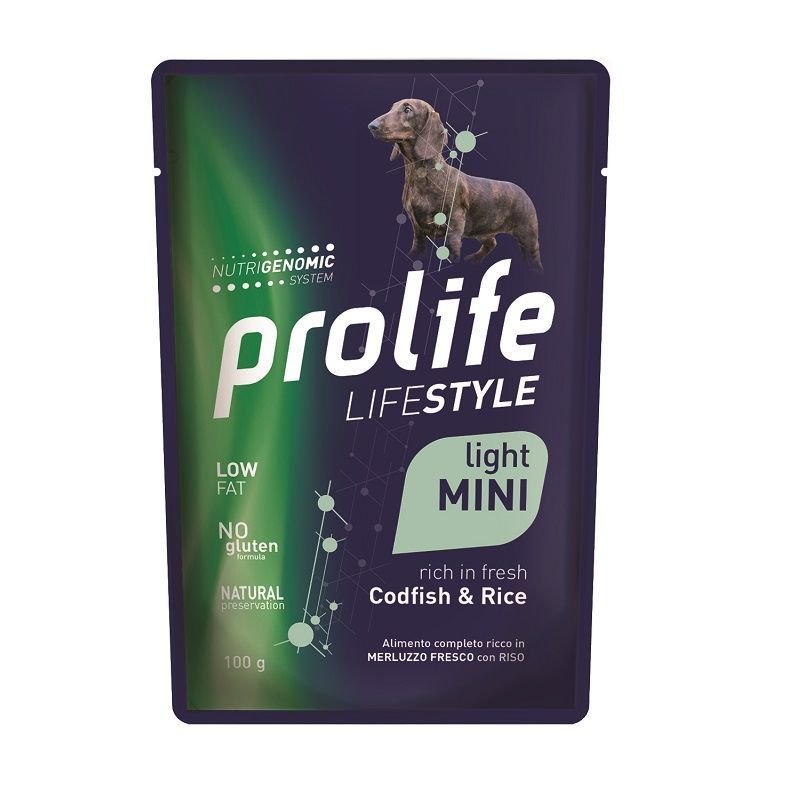 Prolife Light Mini Merluzzo e riso 100g umido cane