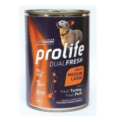 Prolife Adult Tacchino e Maiale 400g umido cane dual fresh