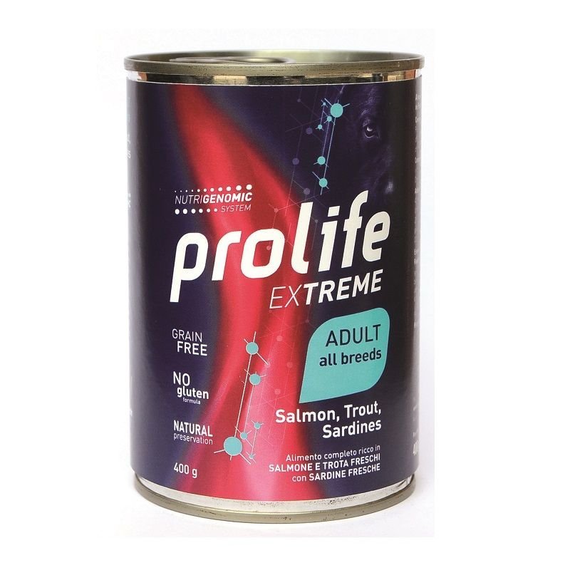 Prolife Salmone, Trota e Sardine 400g umido cane extreme