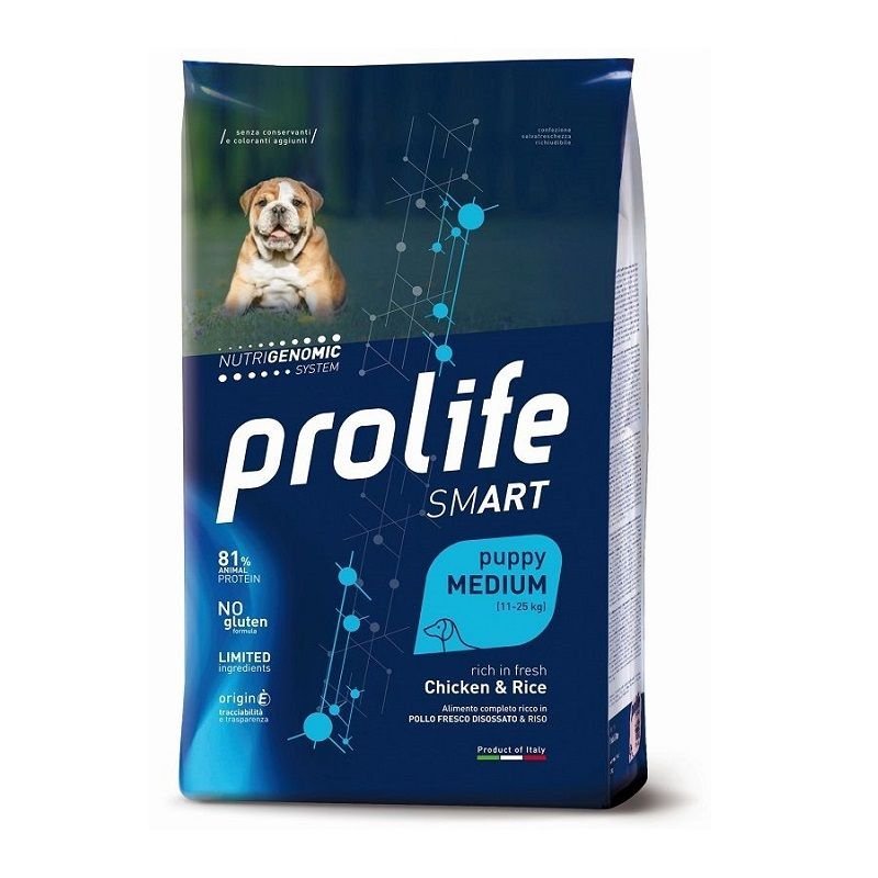 Prolife Puppy Medium Pollo e riso Nutrigenomic crocchette cucciolo