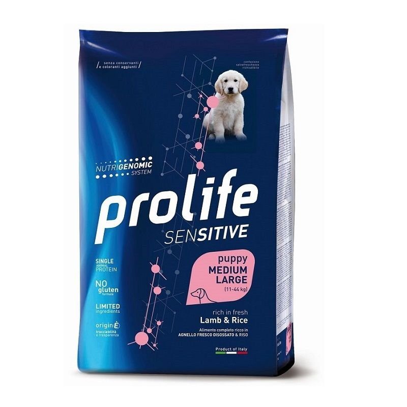 Prolife Puppy Agnello e Riso Medium Large Nutrigenomic crocchette cucciolo