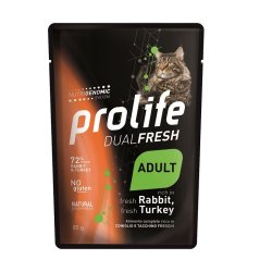 Prolife Coniglio e Tacchino 85g umido gatto DualFresh