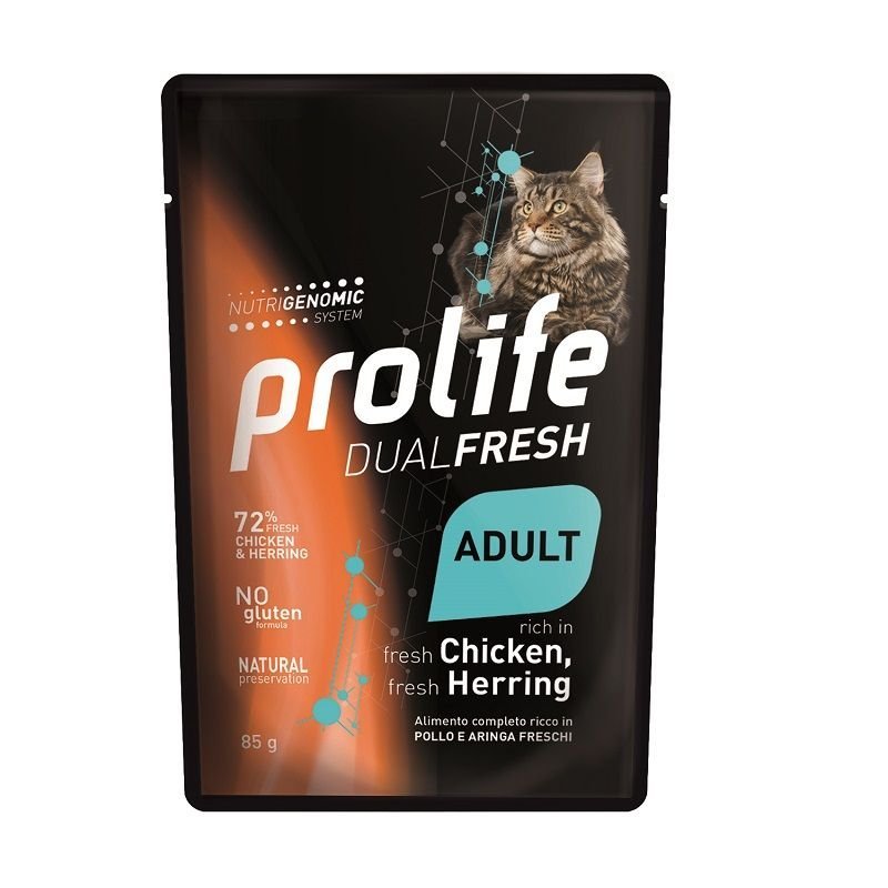 Prolife Pollo e Aringa 85g umido gatto DualFresh