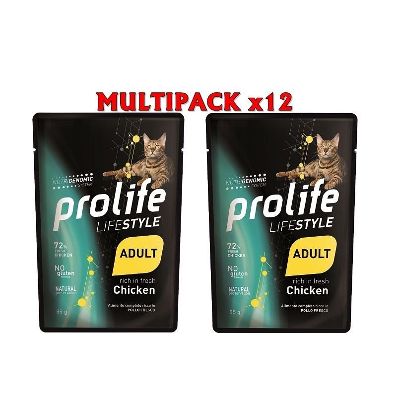 Prolife Adult Pollo 85g umido gatto Multipack x12