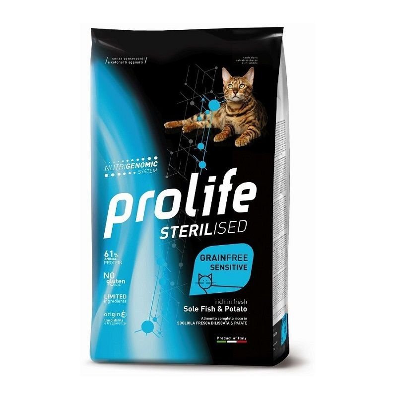 Prolife Sterilised Cat Sogliola e Patate 7kg Nutrigenomic crocchette gatto