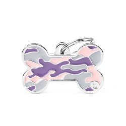 Medaglietta Style Camouflage Rosa Osso Grande