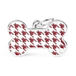 Medaglietta Style Pied de Poule Rosso Osso XL