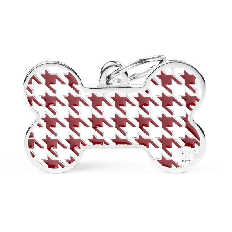 Medaglietta Style Pied de Poule Rosso Osso XL