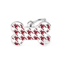 Medaglietta Style Pied de Poule Rosso Osso Grande