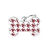 Medaglietta Style Pied de Poule Rosso Osso Grande