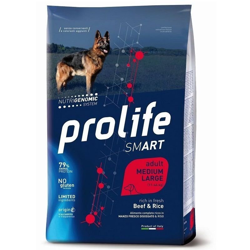 Prolife Manzo e Riso Medium Large Nutrigenomic crocchette cane