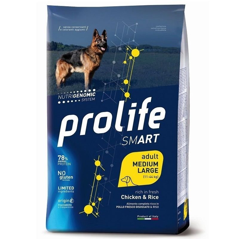 Prolife Pollo e Riso Medium Large Nutrigenomic crocchette cane