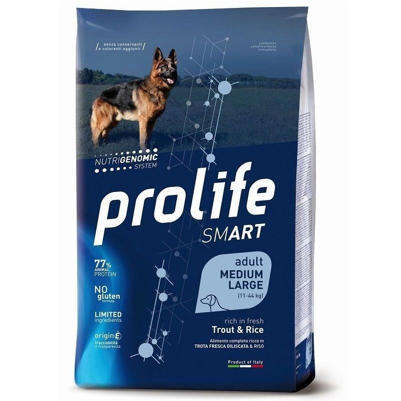 Prolife Trota e Riso Medium Large Nutrigenomic crocchette cane