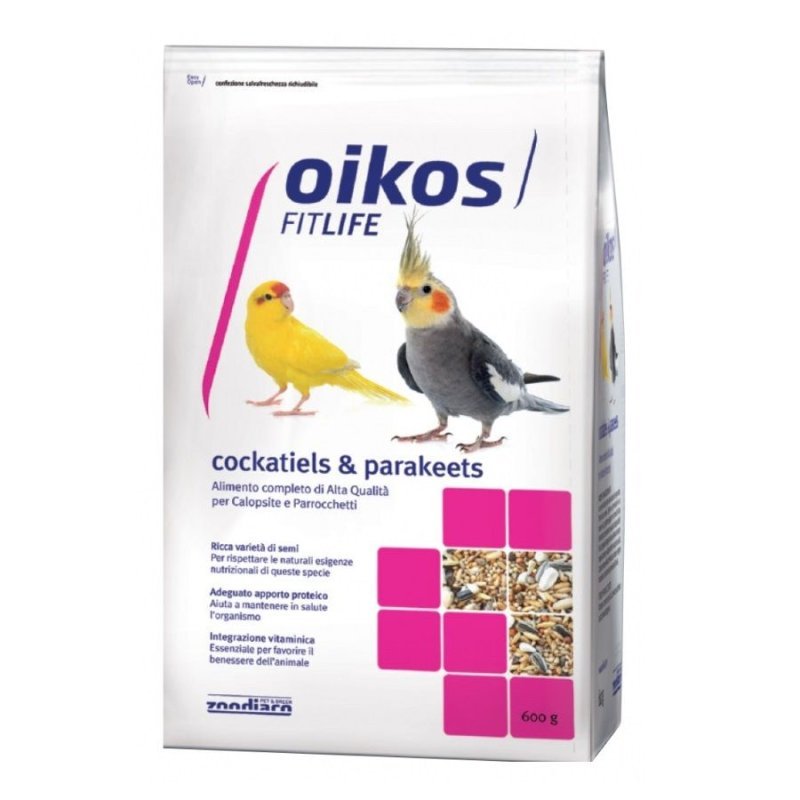 Oikos Cockatiels & Parakeets 600g alimento completo per calopsitte