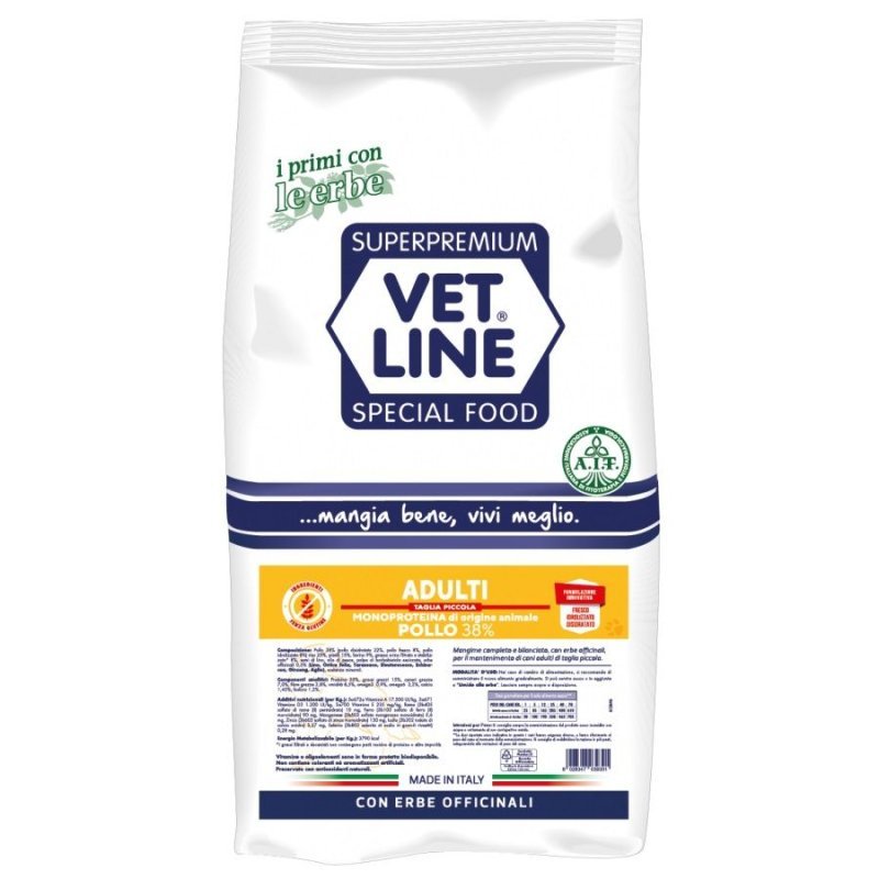 Vet Line Adulti Pollo Taglia Piccola 3kg crocchette cane