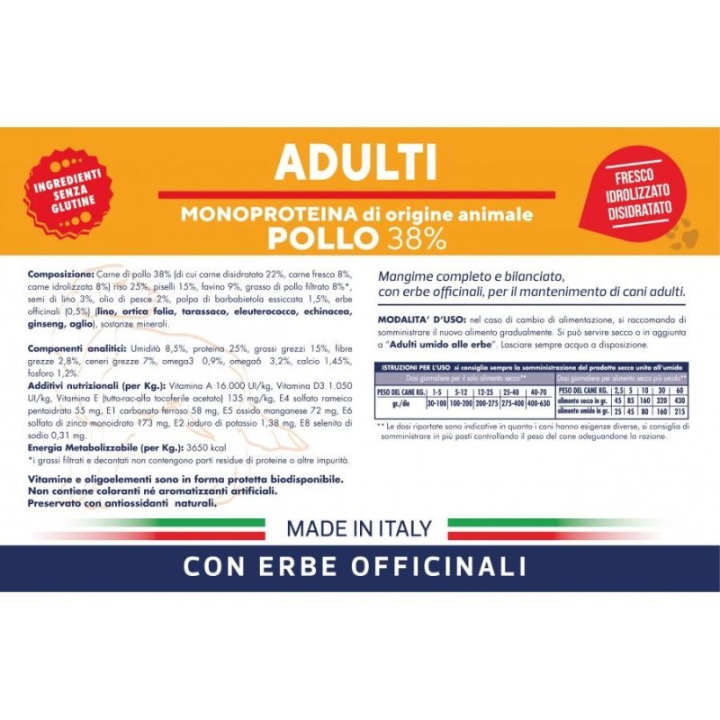 Vet Line Adulti Pollo e riso 12,5kg crocchette cane