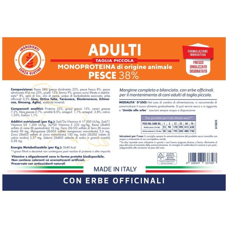 Vet Line Adulti Pesce Taglia Piccola 3kg crocchette cane